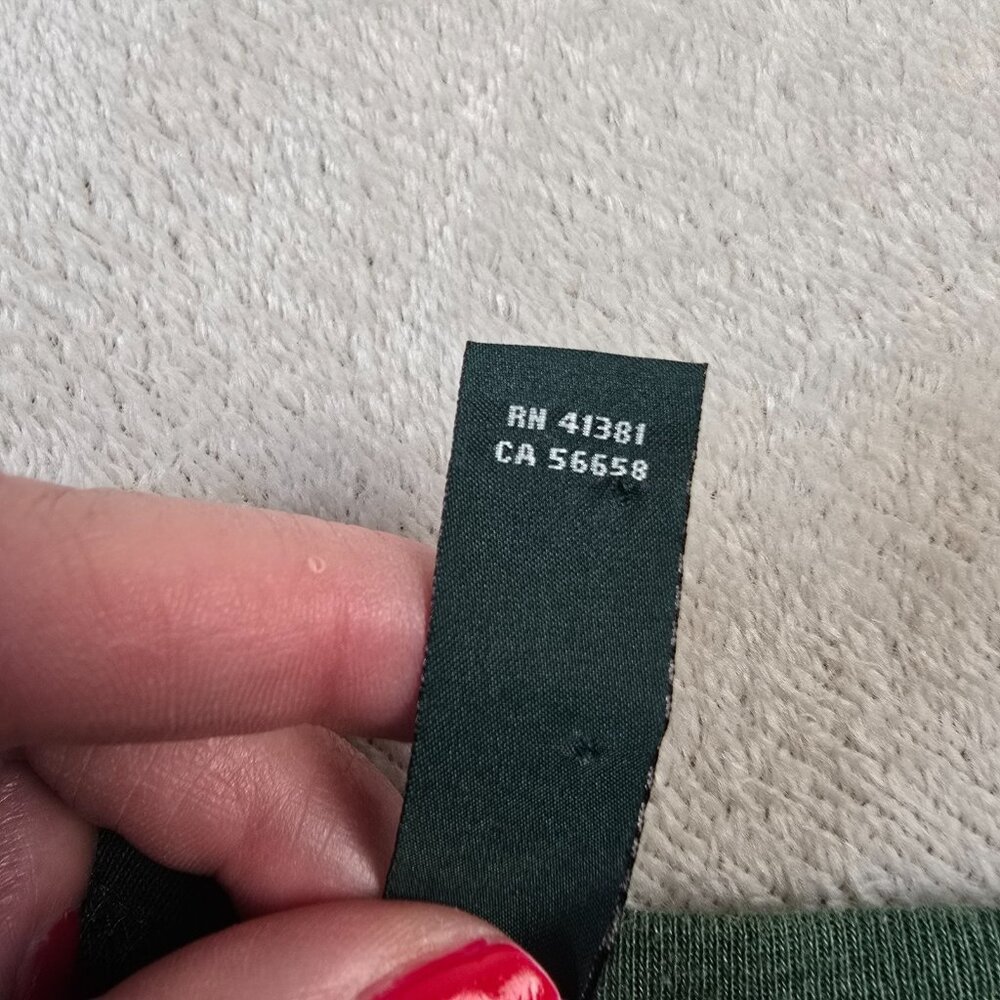 Lauren Ralph Lauren Top Womens Large Green Brown Faux Suede Elbow Patches Preppy - Picture 12 of 15